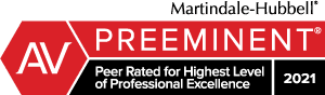 Martindale-Hubbell, Preeminent Peer rated for highest level of professional excellence badge
